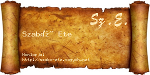 Szabó Ete névjegykártya