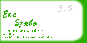 ete szabo business card