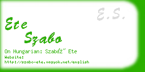 ete szabo business card